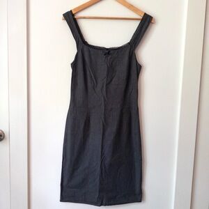 Y2K B. Moss Black Micro‎ Check Slip Dress Lace Fairy Grunge Whimsigoth Witchy